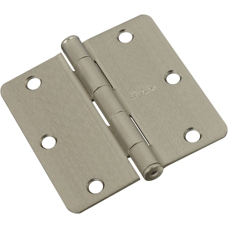 3-1/2 In. L Satin Nickel Door Hinge , 3PK